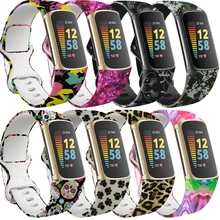 

Printing Wrist Strap For Fitbit Charge 5 Smart Watch Band Replacement Bracelet For Fit bit Charge 5 Accessories Belt Loop Correa