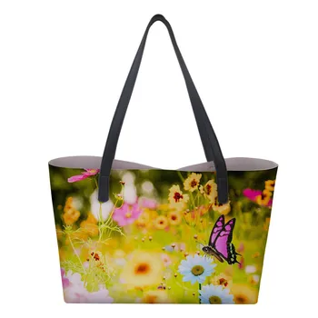 

Fashion butterfly Custom pattern Shoulder Bag Female Tote Handbag Summer Beach Bag Female Print Casual Tote Lady Shopping Bag