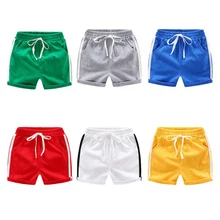 Летние шорты для мальчиков, детские штаны, спортивные шорты в полоску, Детские повседневные хлопковые шорты для маленьких мальчиков