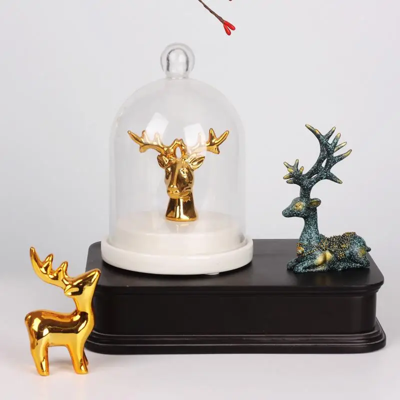 

Nordic Animal / Gold Pineapple Design Decorative Crafts Glass Cover Decoration Creative Home Living Room Wine Cabinet Decoration