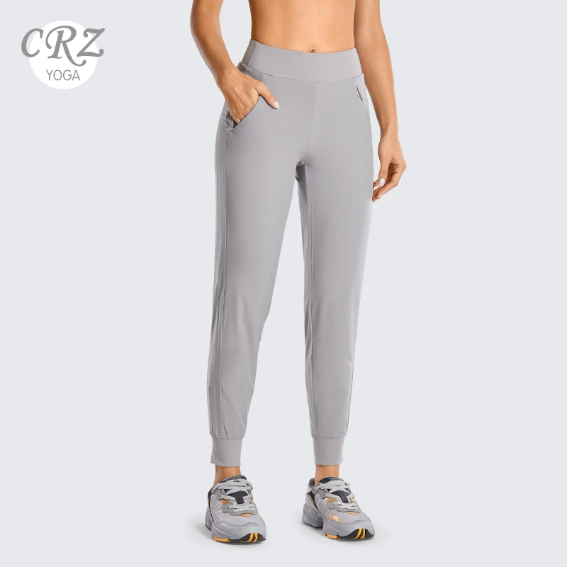CRZ YOGA Womens On The Travel Mid Rise Capri Joggers Stretch Casual Pants Crop with Pockets