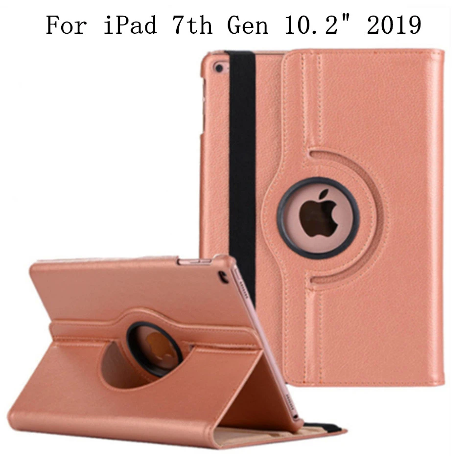 Для iPad 10,2 Smart Cover вращающийся на 360 Градусов Кожаный чехол-подставка для Apple iPad 7го поколения A2200 A2198 A2232# S
