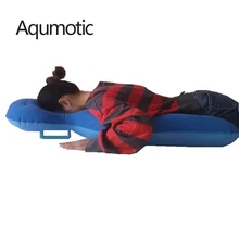 Aqumotic Large Prone Pillow After Surgery about 90*60cm Blue Physiotherapy Correct Breathable Pillows Comfortable U Inflatable