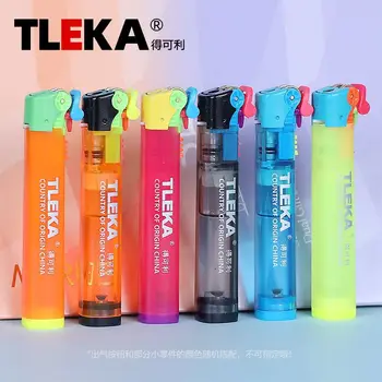 

2020 MIni TLEKA Lighter Gas Free Fire Lighter Windproof Butane Grinding Wheel Ignite Inflatable Lighter Men Gift Dropshipping