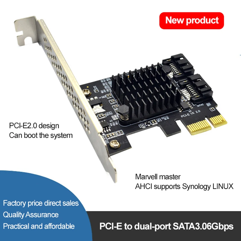 SATA PCI E Adapter 2 Ports 3.0 To PCIe X1 X2 X4 X8 X16 Expansion Card Dual 3 III PCI-e Express Converter | Компьютеры и офис