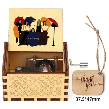 

Hot Wooden 3D Printed Music Box Antique Carved Music Box Friends Theme Music Box Birthday Gift Christmas Gift