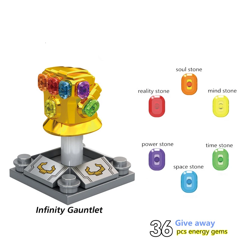 

Avengers 4 Iron Man Thanos Infinity Gauntlet With 36Pcs Stones Figures Building Blocks Toys For Children Legoed Super Heroes