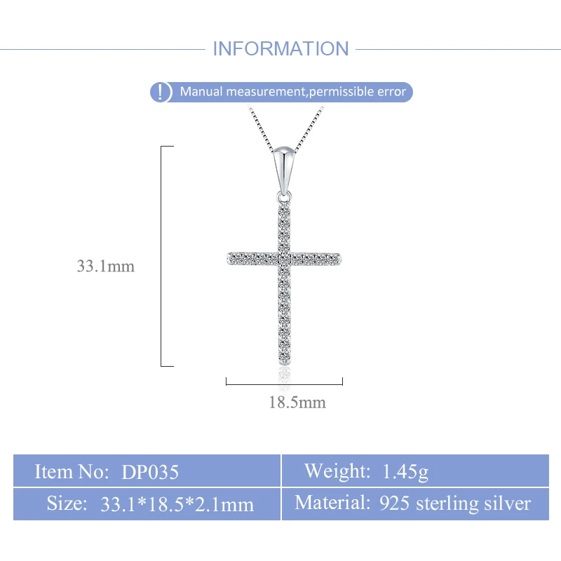 Pendant Necklace Silver Pendant Silver Necklace Charms 925 Silver Zircon Inlay Cross Pendant Women Accessories Religious Jewelry Gift Charms