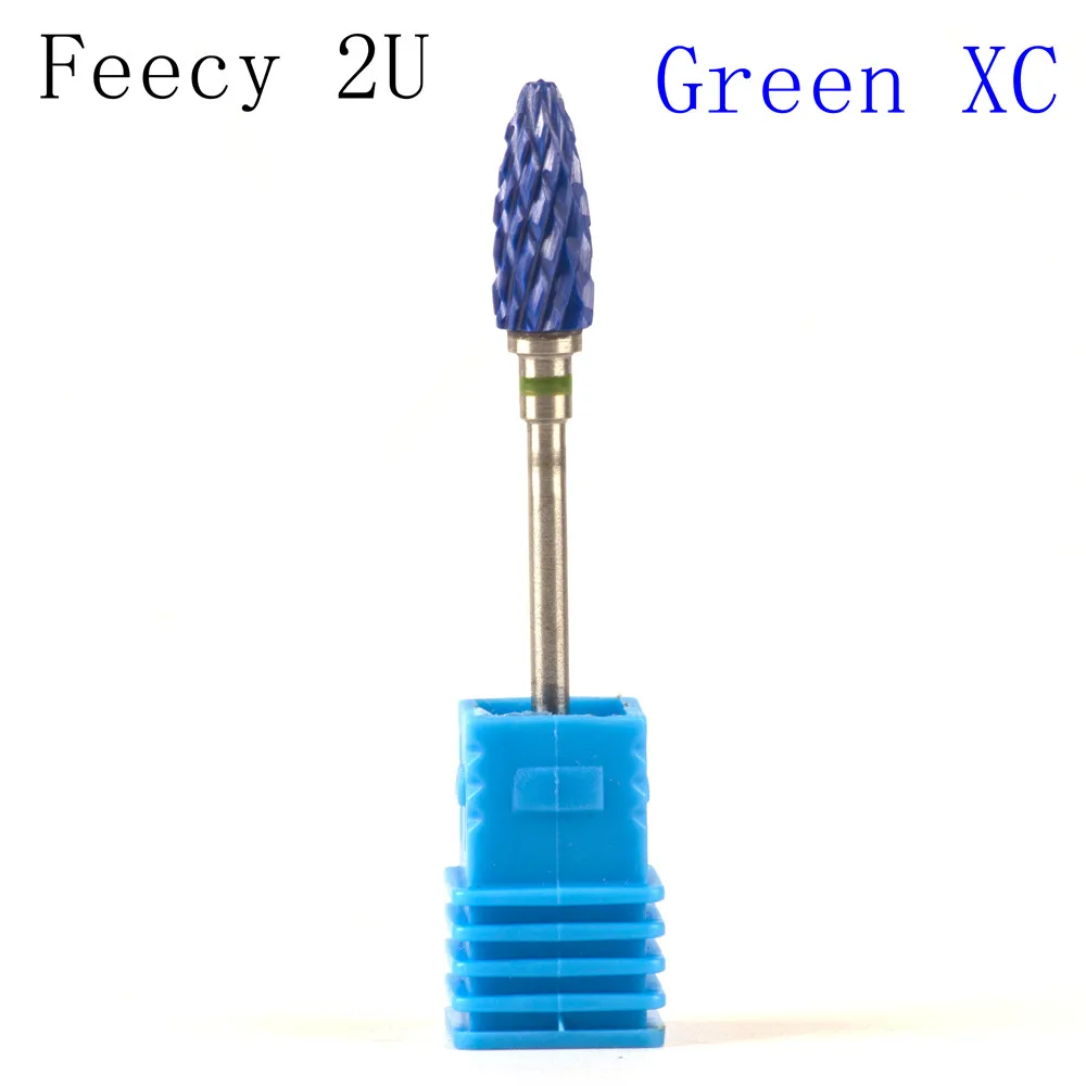 Feecy 2U green XC Карбид вольфрама сверла для ногтей фрезы для Электрический маникюр ногтей сверлильный станок аксессуары для ногтей Резак для педикюра - Цвет: Feecy 2U green XC
