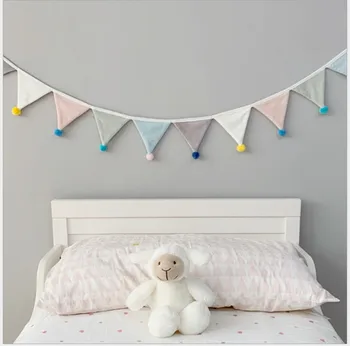 

Makaron Plush flag, party birthday scene, wedding shooting props, wall accessories for children's room