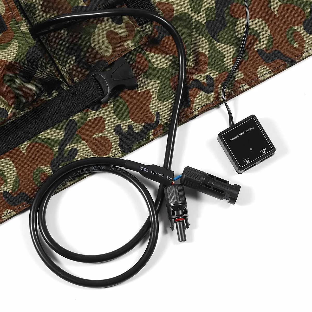 18 в 110 Вт Dual USB Панели солнечные 870x285 мм Выход солнечных батарей поли Панели солнечные с 6 карабинов рюкзак для кемпинга Пеший Туризм