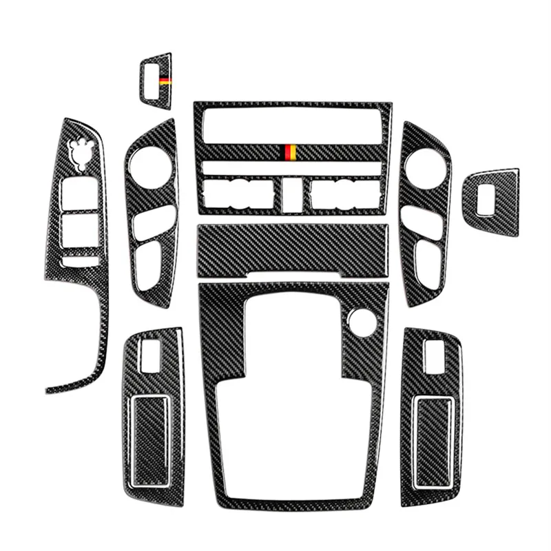 

Carbon Fiber Console CD Panel Decoration Gear Shift Cover Trim For Audi Q7 2008-2015 Interior Door Armrest Buttons Frame Sticker