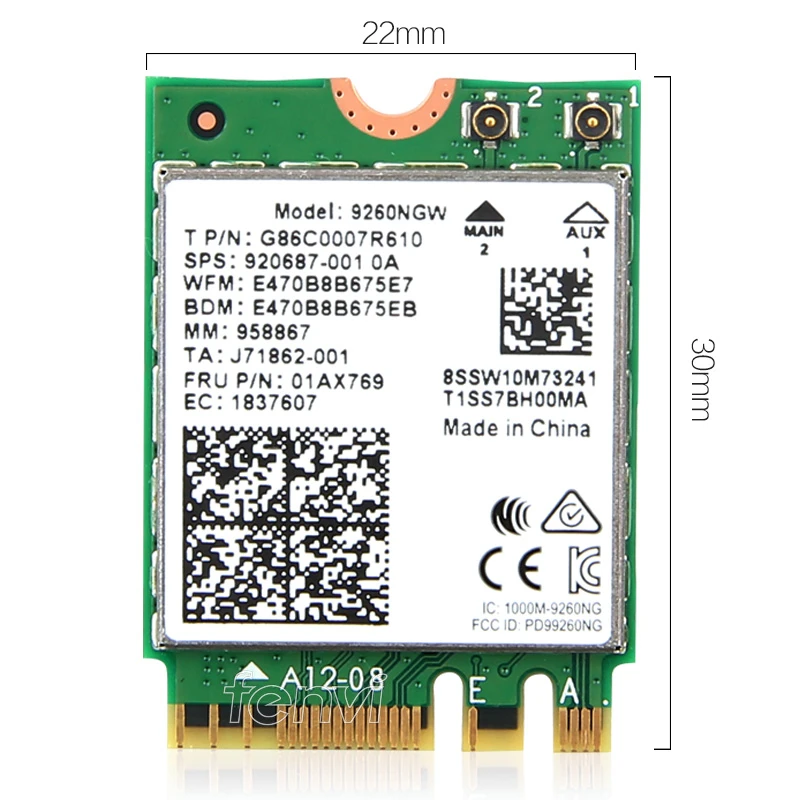 Двухдиапазонный беспроводной адаптер AC 9260ac для 9260NGW NGFF 1730 Мбит/с WiFi Bluetooth 5 0 802.11ac MU