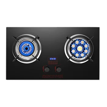 

Household Embedded Double Gas Stove Kitchen Cooktop Gas Stove Built-in Hot Stove Desktop Liquefied Gas Stove