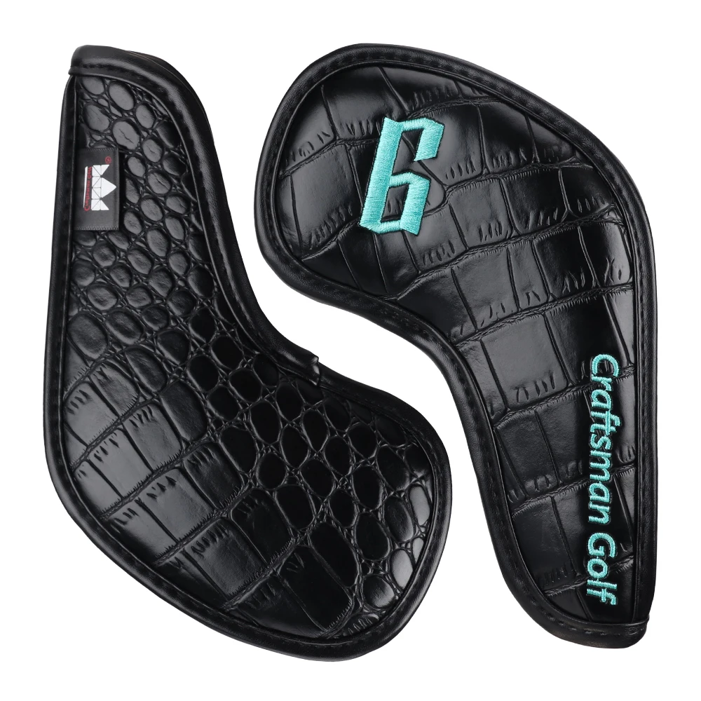Craftsman Golf Iron Head Covers крокодиловая кожа Защитная головка для гольфа черная 11 шт(3-9, P, A, S, L
