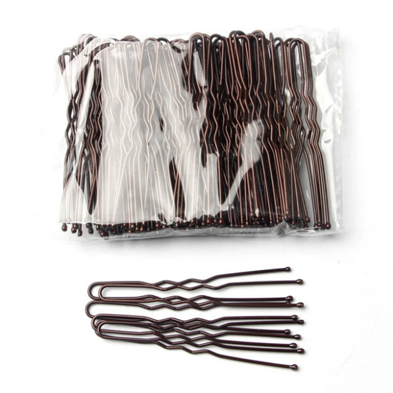 5cm 6cm U Shaped Alloy Hairpins Waved Hair Clips Simple Metal Bobby Pins Barrettes Bridal Hairstyle Tool Hair Pins 50 Pcs/Bag