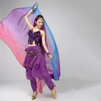 

Belly Dancing Costumes cChiffon Yarn Scarf Solid Belly Dance Veils Stage Performance Props New Vcqy