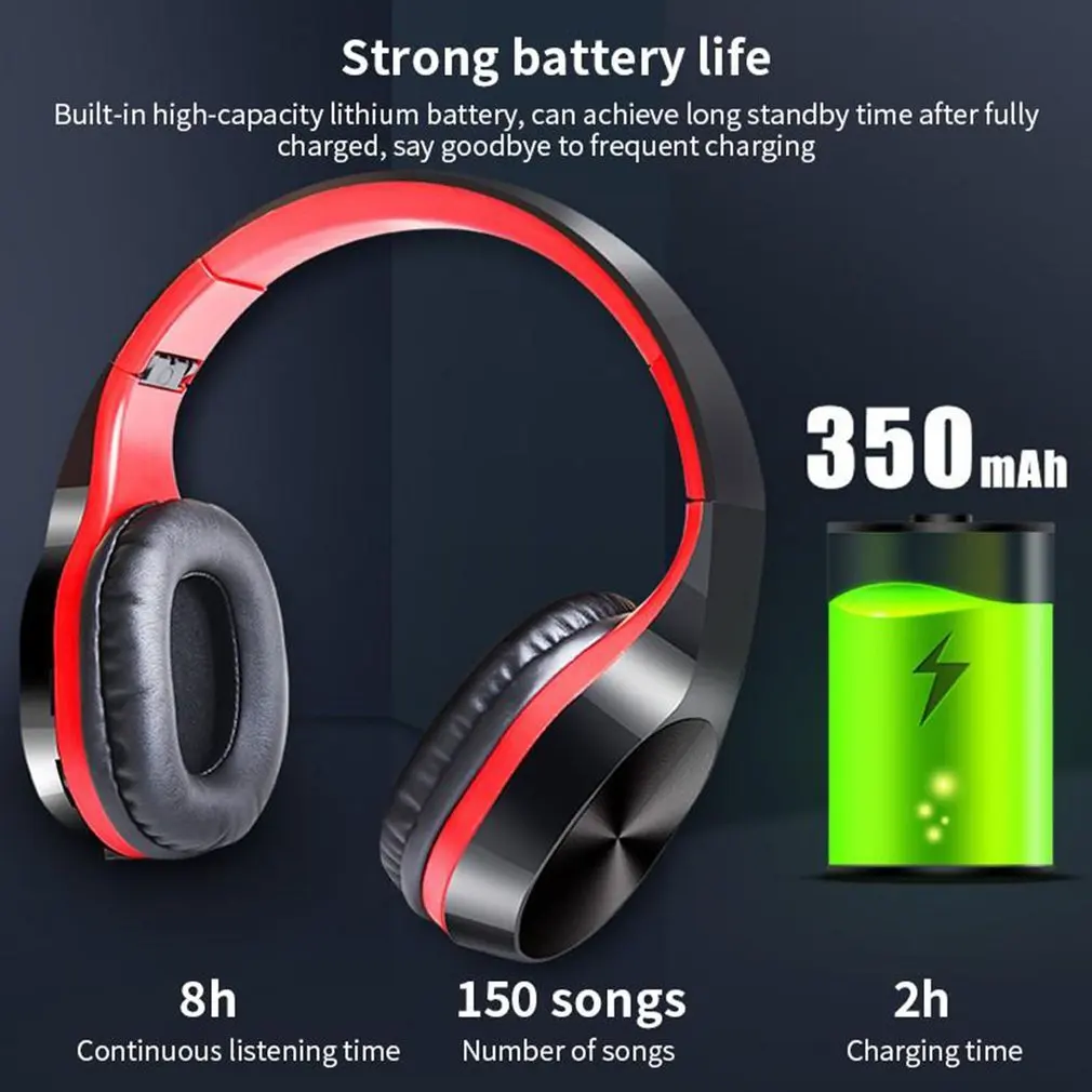 Head mounted Sport Running Earphone Wireless Headphone 9D Surround Sound Stereo Foldable Retractable Computer PC Gaming Headset