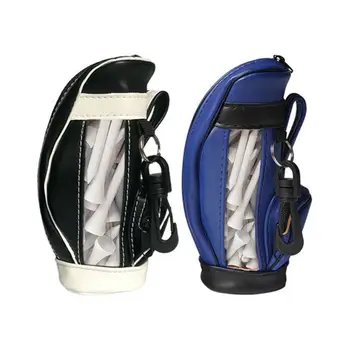 

Portable Faux Leather Golf Ball Holder Pouch Small Waist Bag with Hook Balls