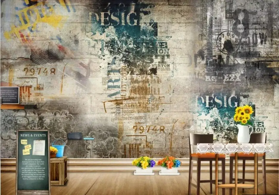 Beibehang пользовательские обои 3d фото nurals ретро ностальгия граффити фон фрески Гостиная Современные Абстрактные 3d обои