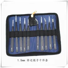 Pi zhi набор Bao Антистатический пинцет из нержавеющей стали 1,5 мм из нержавеющей стали ESD острый прямой локоть