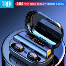 TRER TWS беспроводные Bluetooth наушники 4000 мАч светодиодный дисплей Bluetooth V5.0 наушники 9D стерео водонепроницаемые наушники с микрофоном