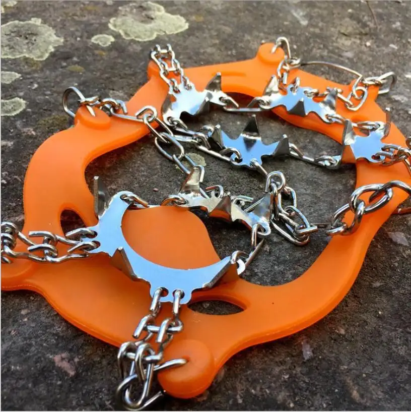 Tanie CS740 jakość Outdoor wspinaczka przeciwpoślizgowe raki Winter Walk 18 zębów Ice Fishing rakiety śnieżne ze stali manganowej Slip pokrowce na buty