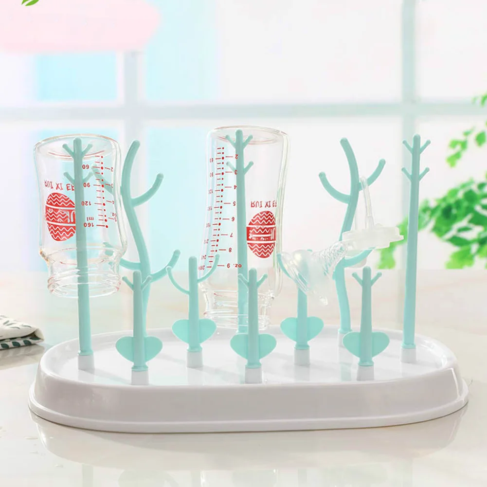 

Baby Bottle Cleaning Cartoon Multi Function Feeding Nipple Tree Shape Easy Clean Holder Home Shelf Non-toxic Cups Drying Rack