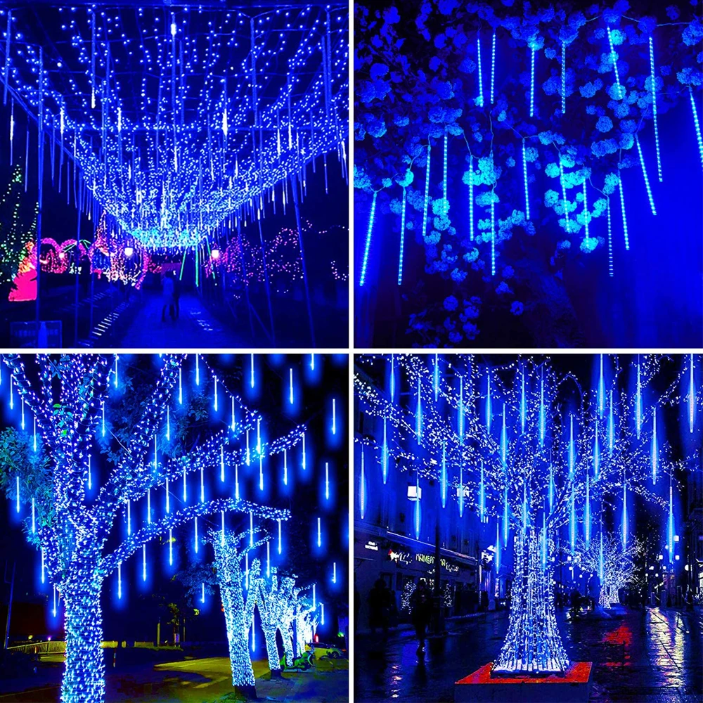Chuva de Meteoros à Prova Gota de Chuva Jardim ao ar Decoração do Feriado Tubos Dwaterproof Água Led String Light 110-240v Neve Queda Lâmpada Livre 30cm 8 11 prova dwaterproof água led string light 110-240v