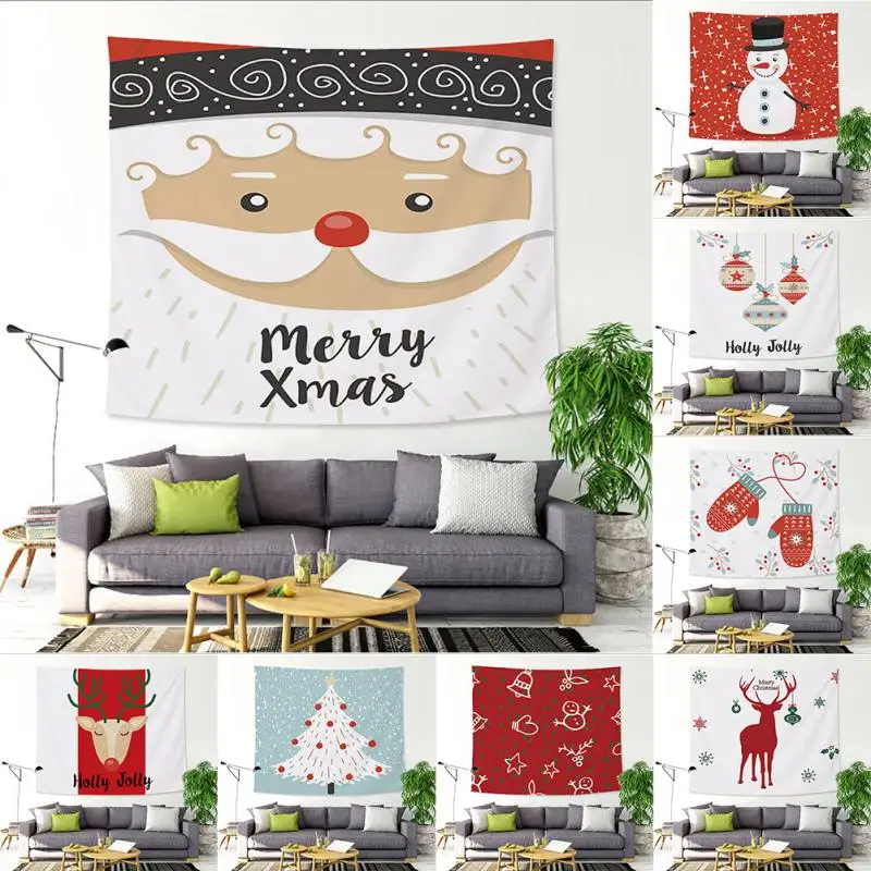 DIY Merry Christmas Tapestry Wall Hanging Decor Home Living Room Sandy Beach Throw Rug Blanket Camping Tent PGM