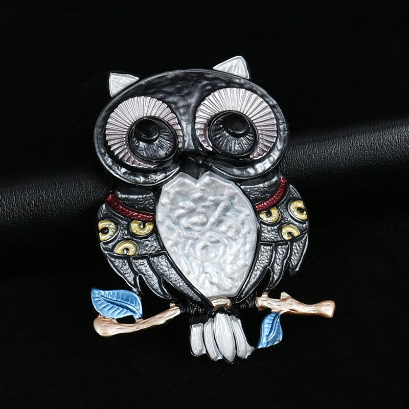 D&Rui Decorative Garment Jewelry Animal Owl Brooch 4 Colors Available Enamel Pins for Women Coat Accessories Kids Gift Brooches