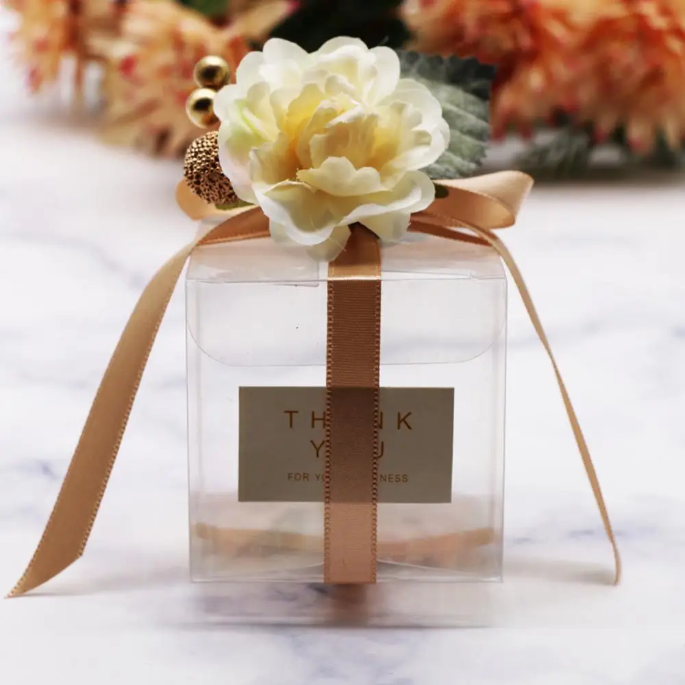 20 шт. прозрачная коробка из ПВХ для подарочных кексов|Подарочные сумки и