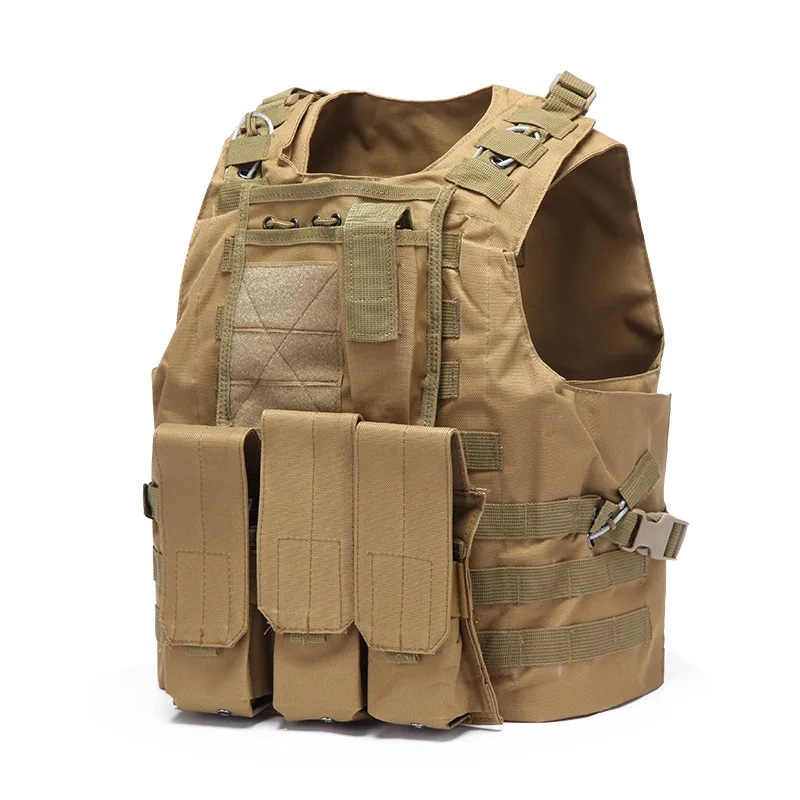 Khaki Военный тактический жилет Molle Combat штурмовая пластина тактический жилет 7 цветов CS верхняя одежда охотничий жилет - Цвет: Khaki