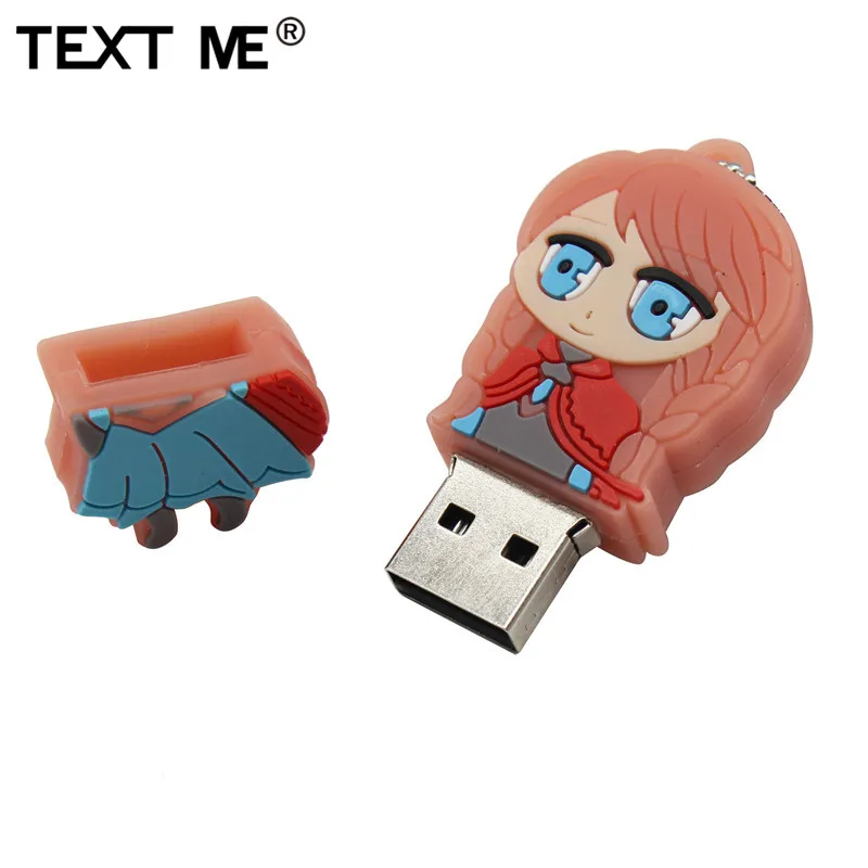 TEXT ME красивая принцесса Анна модель флеш-накопитель usb2.0 4 ГБ 8 ГБ 16 ГБ 32 ГБ флеш-накопитель USB флеш-накопитель креативный флеш-накопитель 64 ГБ