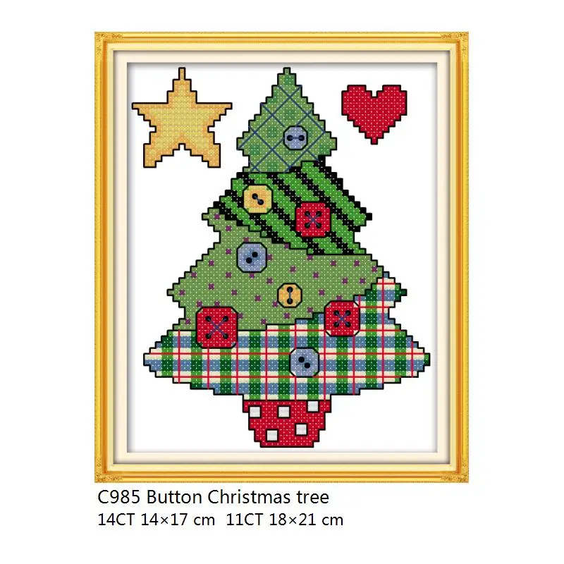 Cross Stitch C985 Joy Sunday Christmas, серия, вышивка крестом, DMC 11CT, 14CT, печатный набор, граф, холст, для вышивания, набор, сделай сам, рождественские поделки - Цвет: Cross Stitch C985