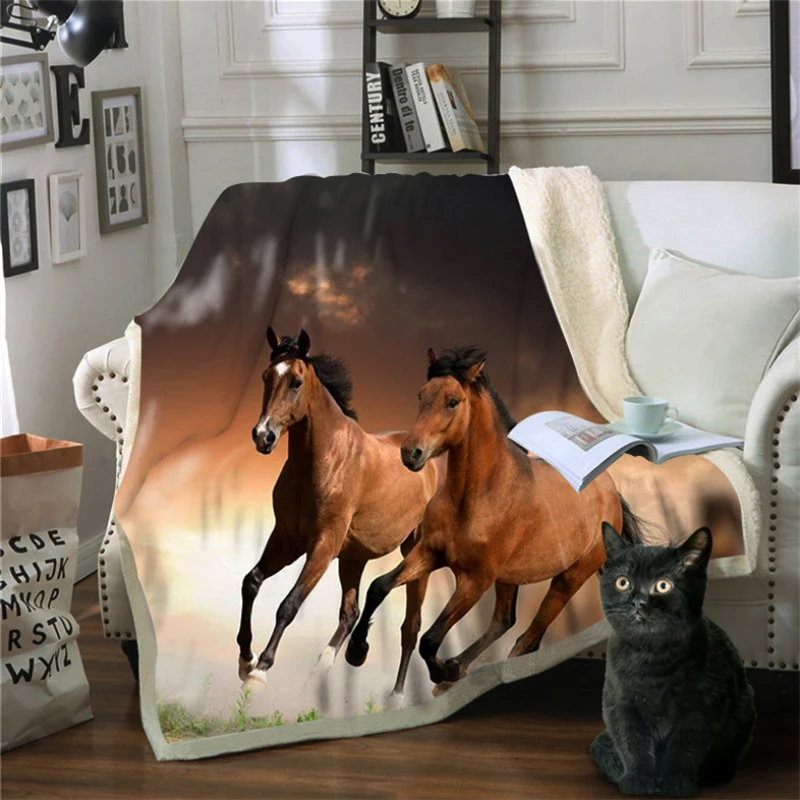 

Christmas Decorations for Home 3D Printed Animal Horse Series Multi-purpose Blanket 150cmX200cm Hooded Blanket Fleece Blanket