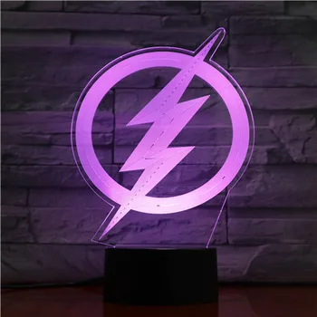 

DC Justice League The Flash logo USB 3D LED Night Light Cartoon Superhero Boys Child Kids Birthday Gifts Table Lamp Bedside