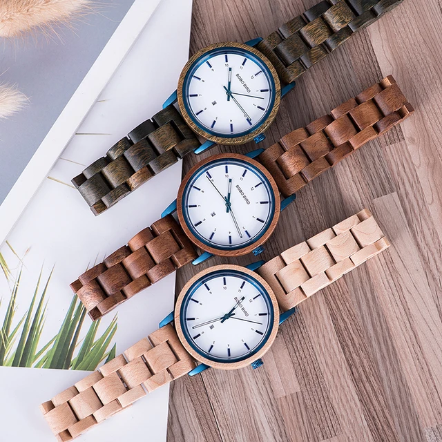 BOBO BIRD Fashion Wood Ladies Watch часы женские Quartz Wristwatches Female relojes para Customize Waterproof Dropshipping OEM 3