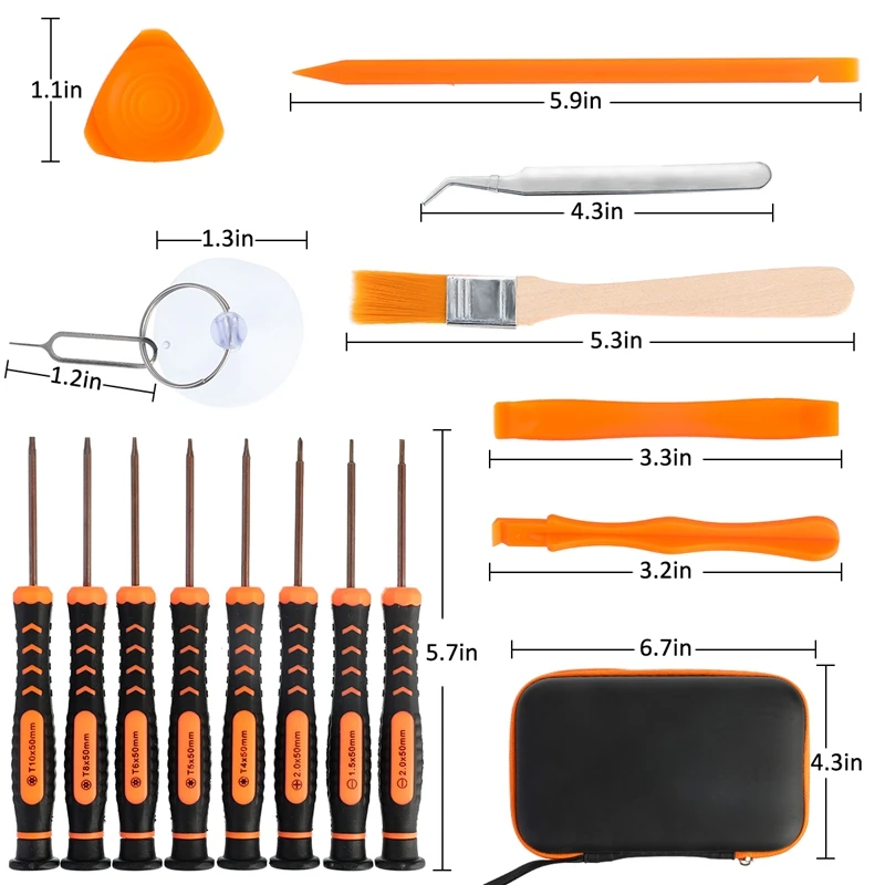 Urijk 16 In 1 Precision Screwdriver SetMagnetic Tips Repair Tool Kit With T4-T10 Phillips For Phone/Watch/Eyeglasses/PC Etc