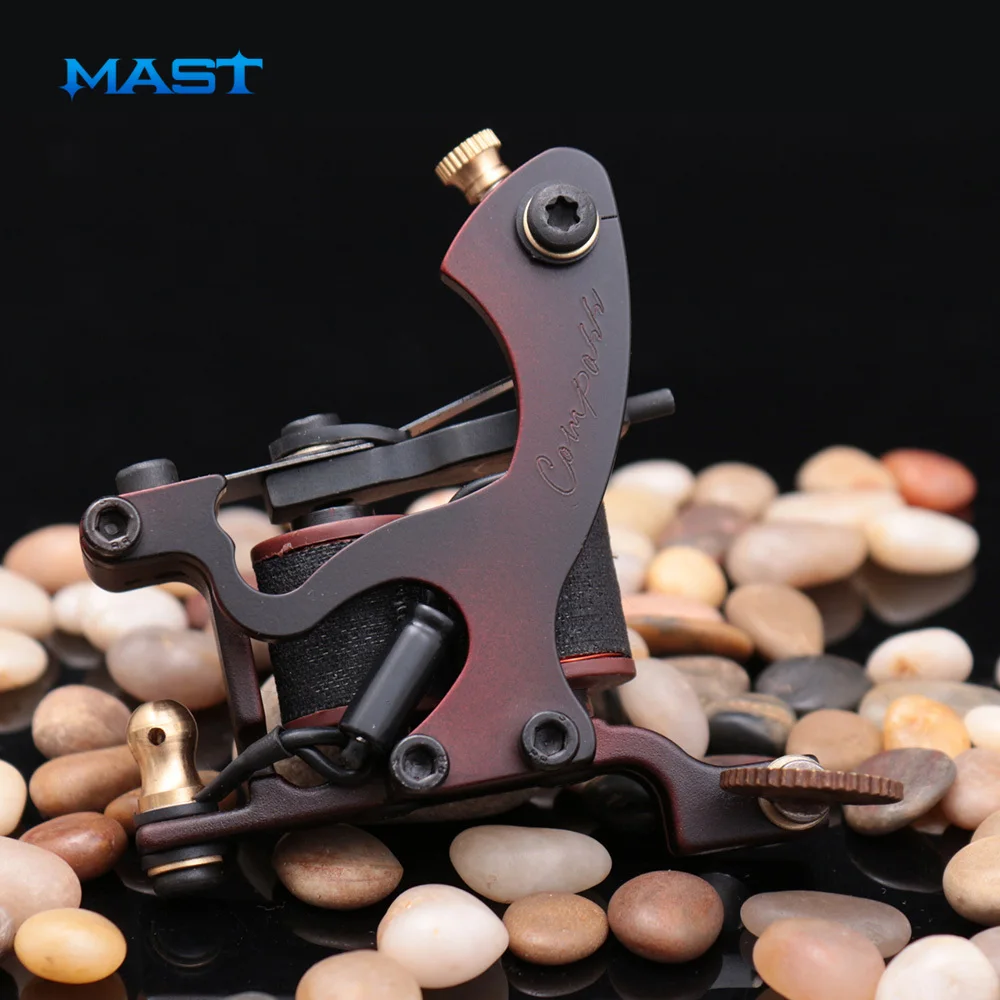 new design compass tattoo machine liner shader steel frame copper coils tattoo gun