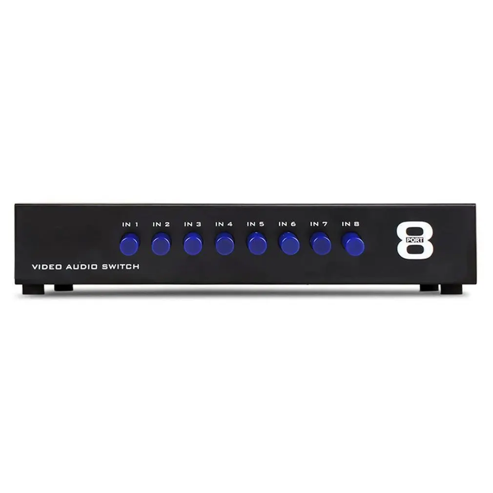 AV Switch Box Composite Selector 8 Port RCA Audio Video 8 In 1 Out To TV Swithcer Adapter for DVD HDTV Converter