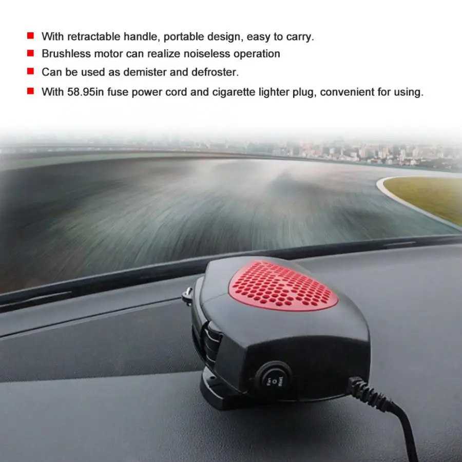 24V 120 W-150 W автомобиль Портативный электрическое отопление тепловентилятор лобовое стекло Demister практичный аксессуар