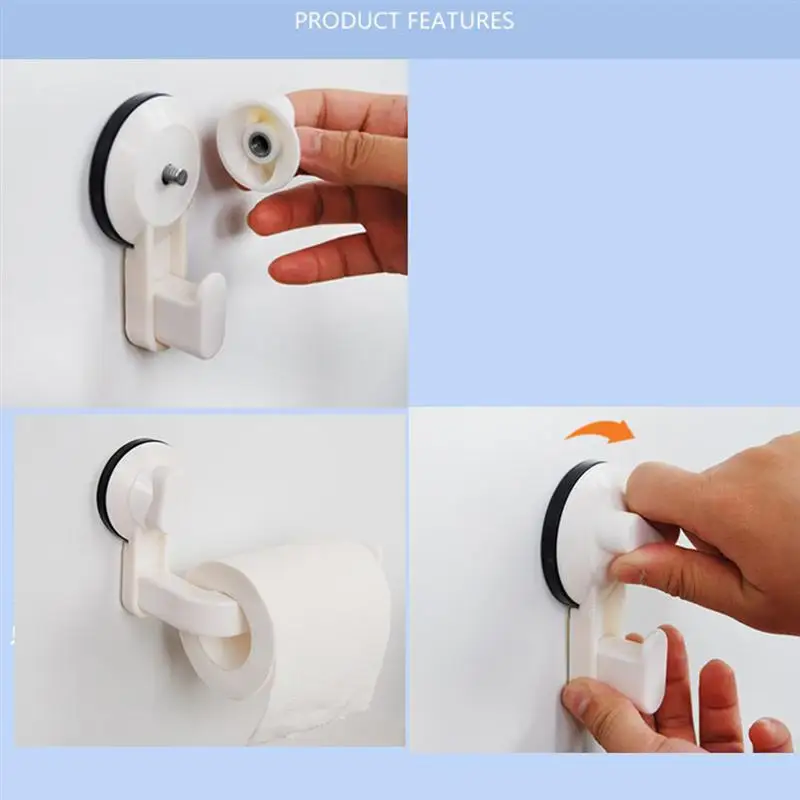 Tissue Holder Vacuum Towel Paper Roll Hanging Removable Wall Mount Suction Cup Organizer Hanger for Toilet Kitchen Bathroom