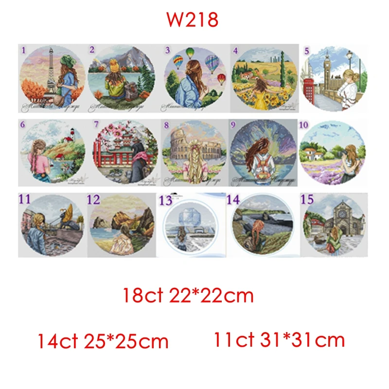 Cross Stitch Kit Back Girl 15 28ct 18ct 14ct 11ct Printed Cloth Manual Material cross stitch kit,cross stitch tools