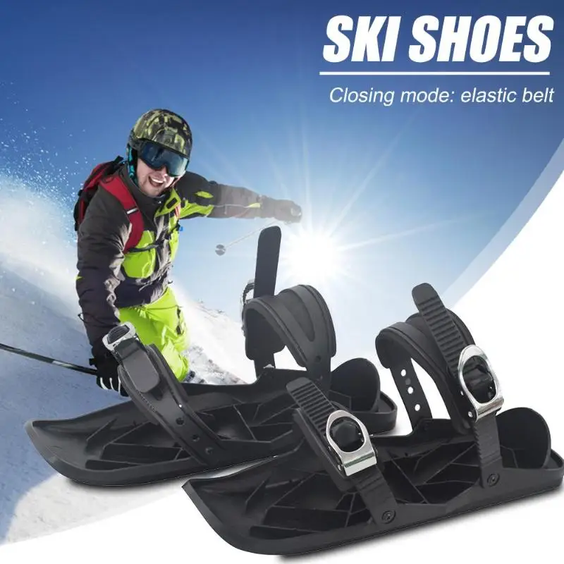 390 мм * 145 мм * 120 мм 1 пара лыжных ботинок уличные зимние мини сани снежные ботинки спортивное оборудование черные практичные лыжные