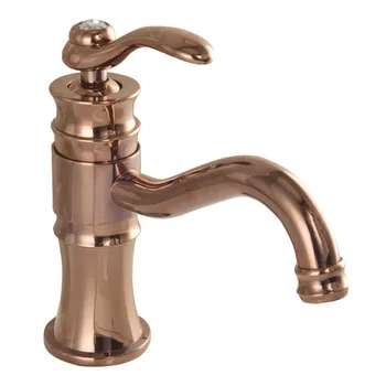 

Brushed Rose Gold Basin Faucet Pure Copper Vintage Faucet Bathroom Faucets Classic Faucet Sink Taps Single Hole Lavatory Faucet