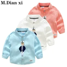 Детская рубашка коллекция года; сезон весна-осень; цвет белый, синий, розовый; хлопковые однотонные рубашки с длинными рукавами и отложным воротником и бантом для мальчиков