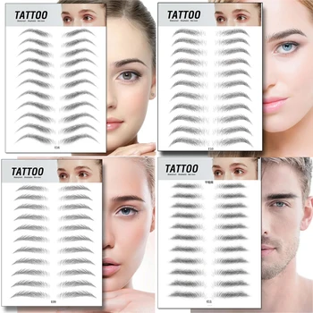 

4D Eyebrow Tattoo Sticker Waterproof Hair-Like False Eyebrows Long Lasting Water Transfer Eye Brow Stickers Makeup Cosmetics