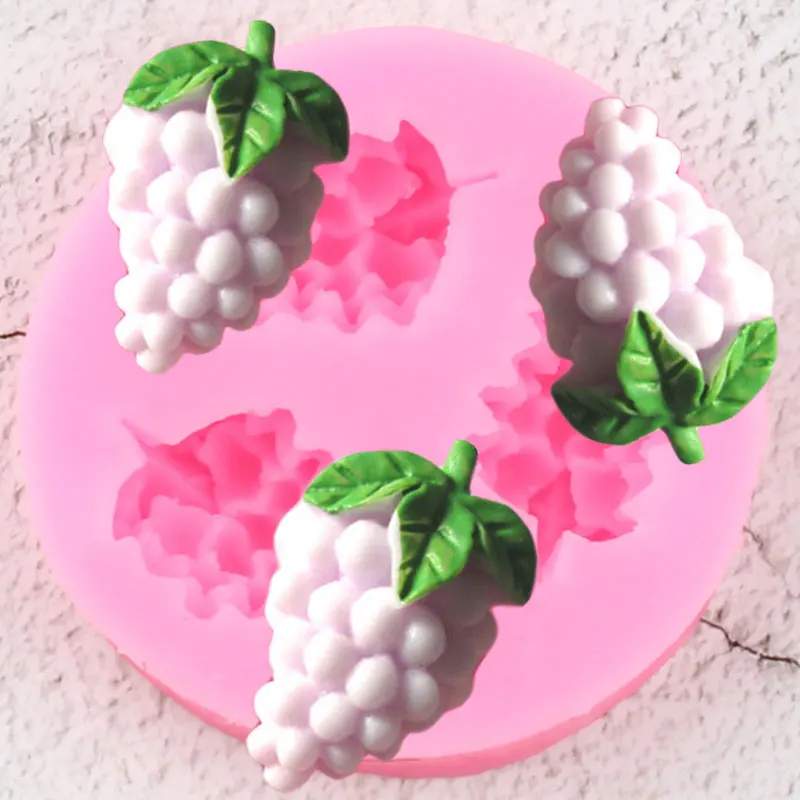 Виноградные силиконовые формы конфеты полимерная глиняная форма DIY Форма для шоколада выпечки для кексов, помадки инструменты для украшения торта 3D мыло ручной работы плесень