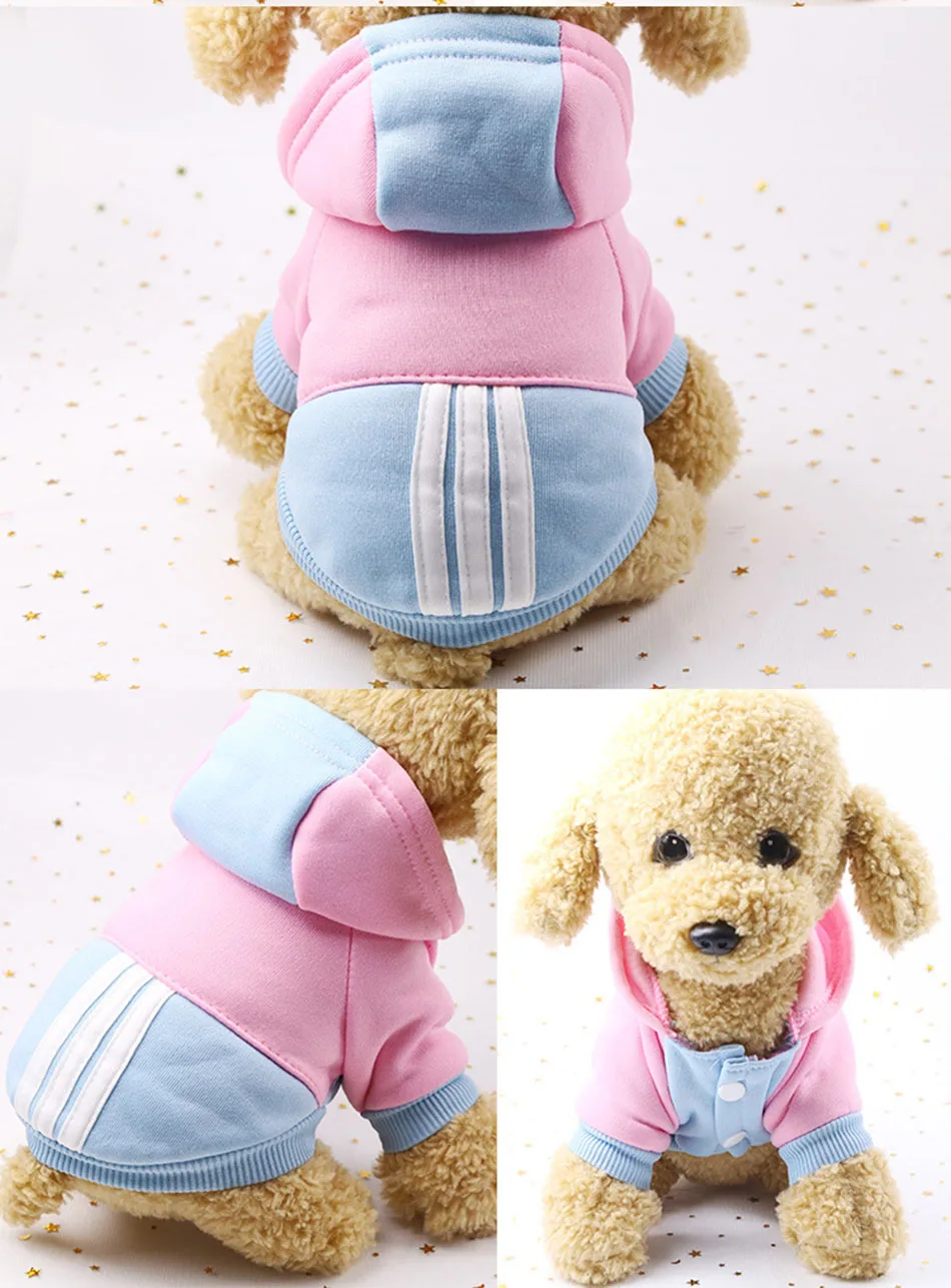Pet Dog Clothes Winter Warm Soft Sports Hoodies For Small Dogs Chihuahua Pug French Bulldog Clothing Puppy Dog Cat Coat Jacket
